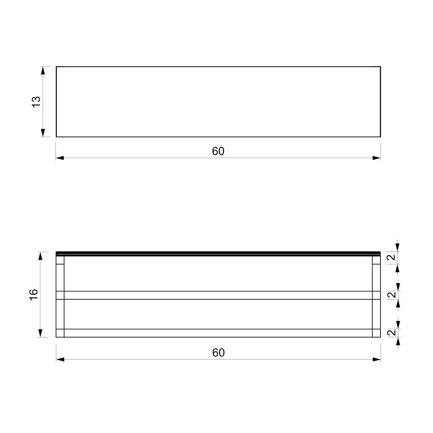 Zidni držač ručnika s policom 14x60 cm bijela