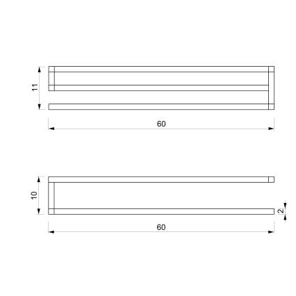 Zidni držač za ručnike 10x60 cm bijela