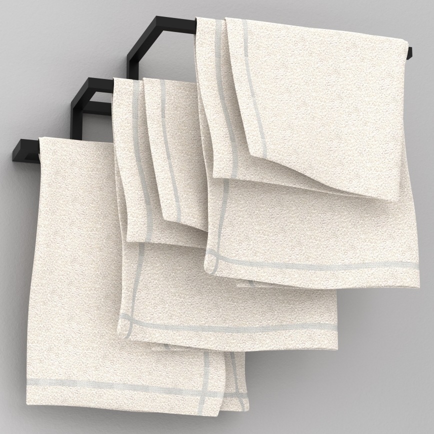 Zidni držač za ručnike 19x58 cm crna