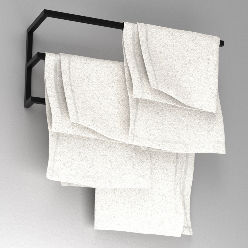 Zidni držač za ručnike 25x60 cm crna
