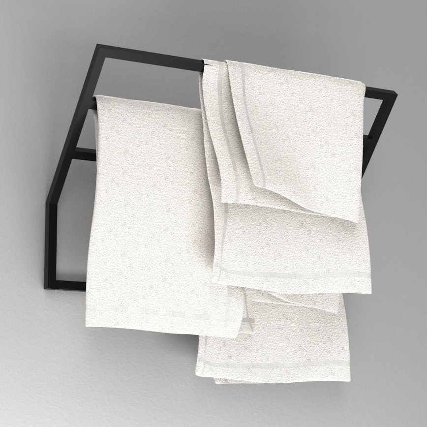 Zidni držač za ručnike 37x60 cm crna