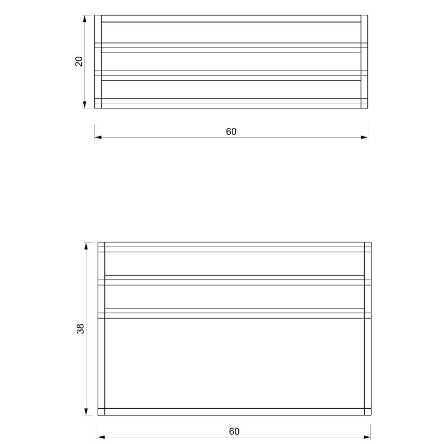 Zidni držač za ručnike 37x60 cm crna