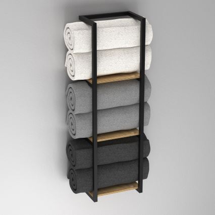 Zidni držač za ručnike 78x23 cm crna