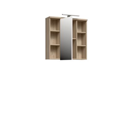 Zidni kupaonski ormarić s ogledalom VENOM bijela/hrast sonoma