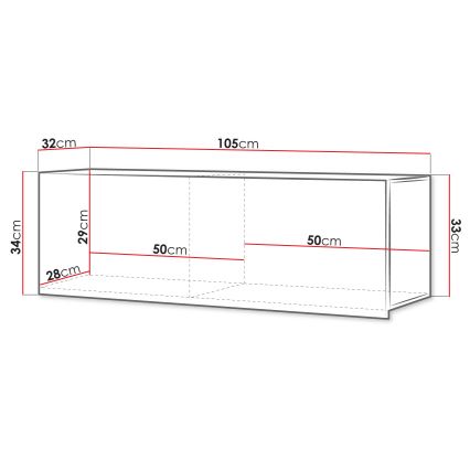 Zidni ormarić CALABRINI 34x105 cm bijela