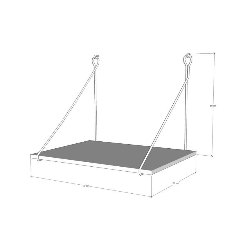 Zidni radni stol TUNA 50x70 cm smeđa/crna