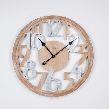Zidni sat 1x AA, promjer 60 cm, bež/bijela
