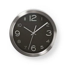 Zidni sat 1xAA/1,5V nehrđajući čelik 30 cm crna