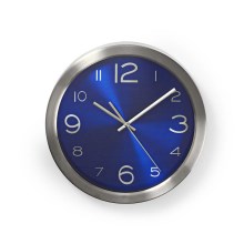 Zidni sat 1xAA/1,5V nehrđajući čelik 30 cm plava