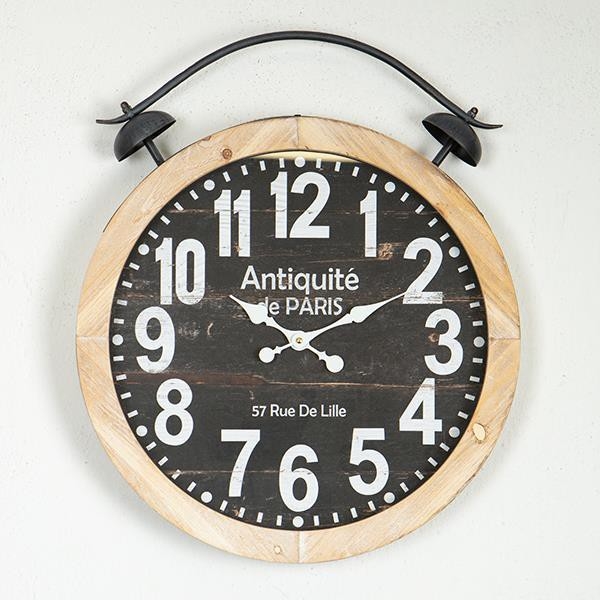Zidni sat 1xAA pr. 50 cm bež/crna