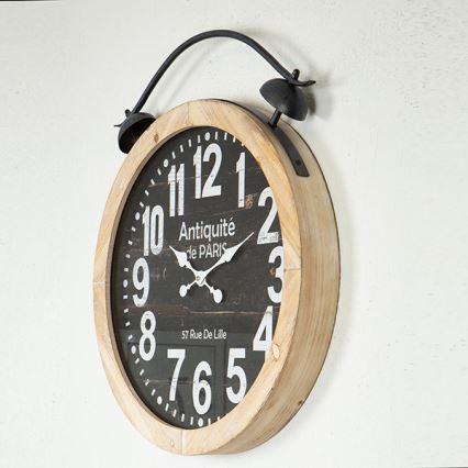 Zidni sat 1xAA pr. 50 cm bež/crna
