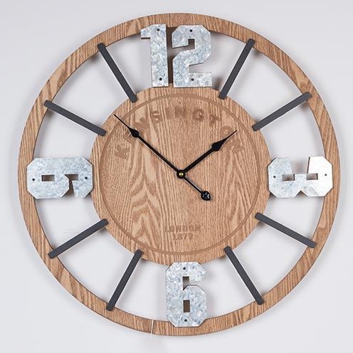 Zidni sat 1xAA pr. 60 cm bež