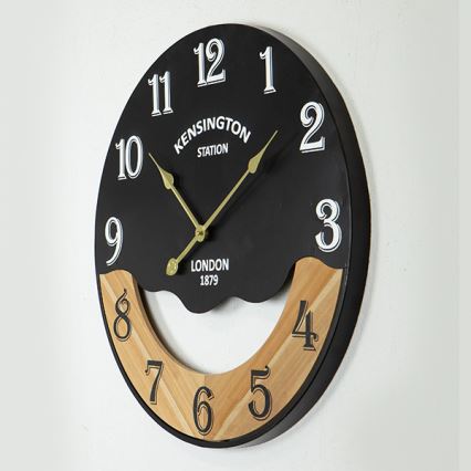 Zidni sat 1xAA pr. 60 cm crna/bež