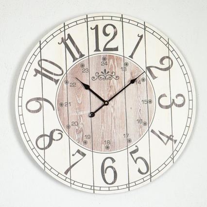 Zidni sat 1xAA Ø 58,2 cm bijela/bež