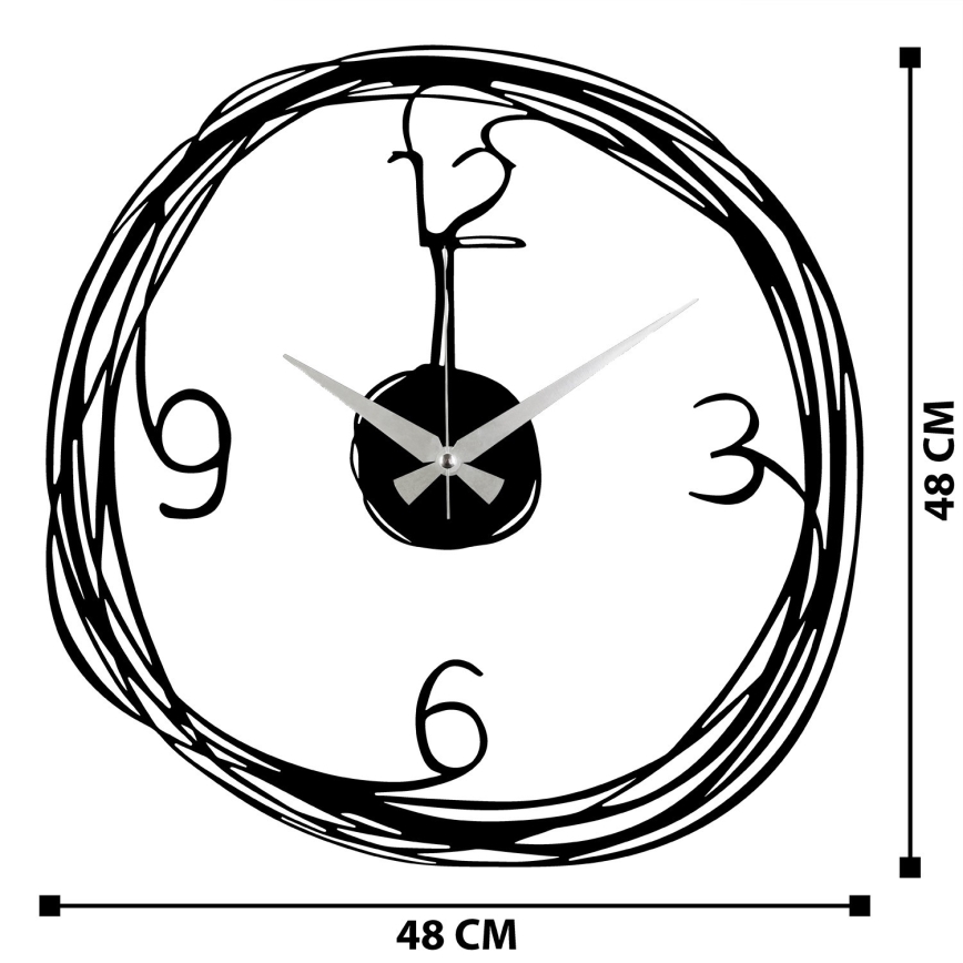 Zidni sat 48 cm 1xAA crna