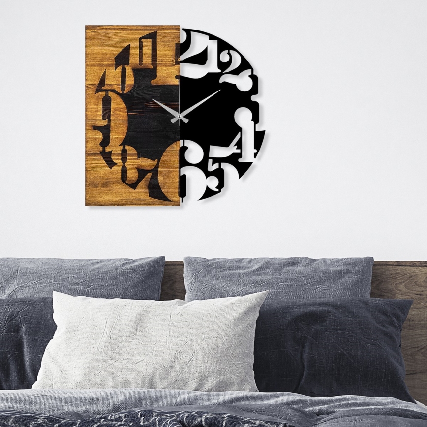 Zidni sat 58x58 cm 1xAA drvo/metal