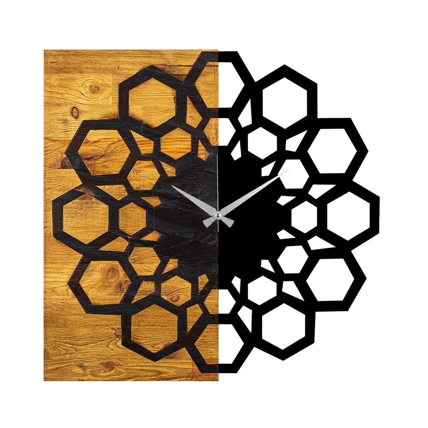 Zidni sat 58x58 cm 1xAA drvo/metal