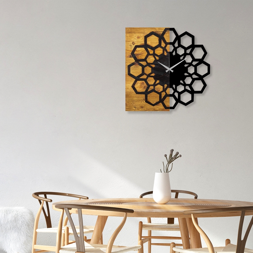 Zidni sat 58x58 cm 1xAA drvo/metal