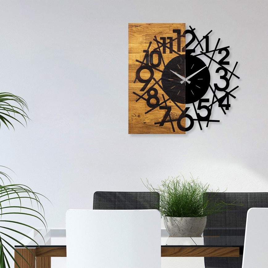 Zidni sat 59x58 cm 1xAA drvo/metal
