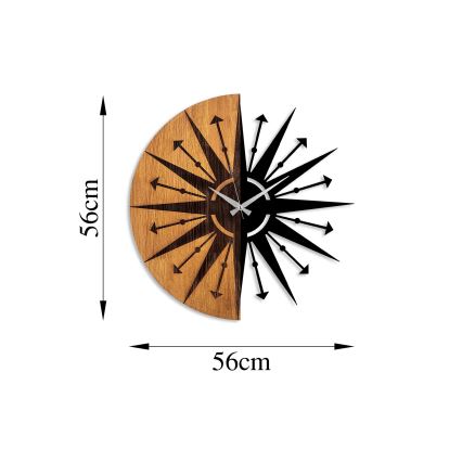 Zidni sat pr. 56 cm 1xAA drvo/metal