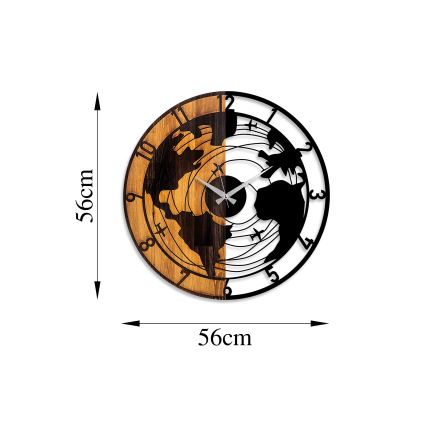 Zidni sat pr. 56 cm 1xAA drvo/metal