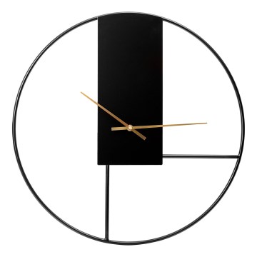 Zidni sat promjera 50 cm 1xAA crna/zlatna