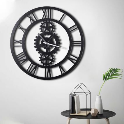 Zidni sat promjera 70 cm, 1xAA, crne boje