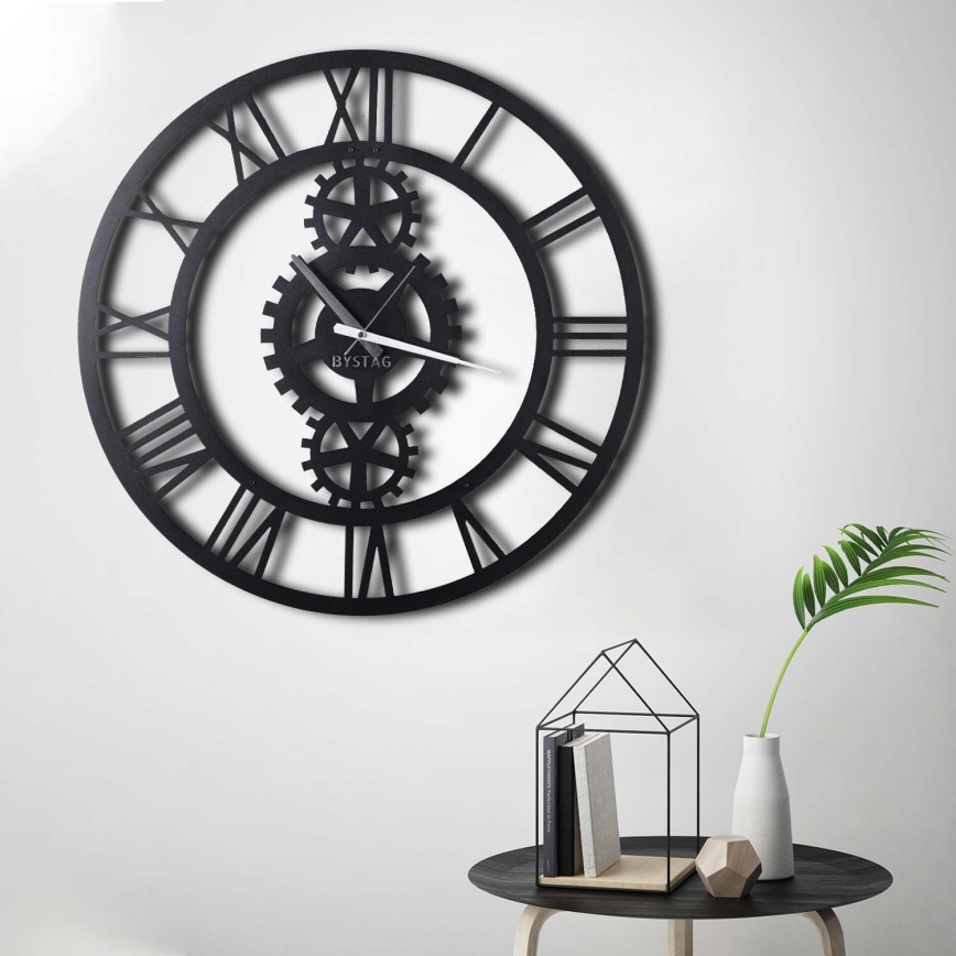 Zidni sat promjera 70 cm, 1xAA, crne boje