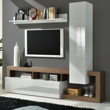 Zidni set LENOR bijela/hrast