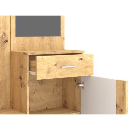 Zidni set za predsoblje s ogledalom NOLAN hrast artisan/bijela