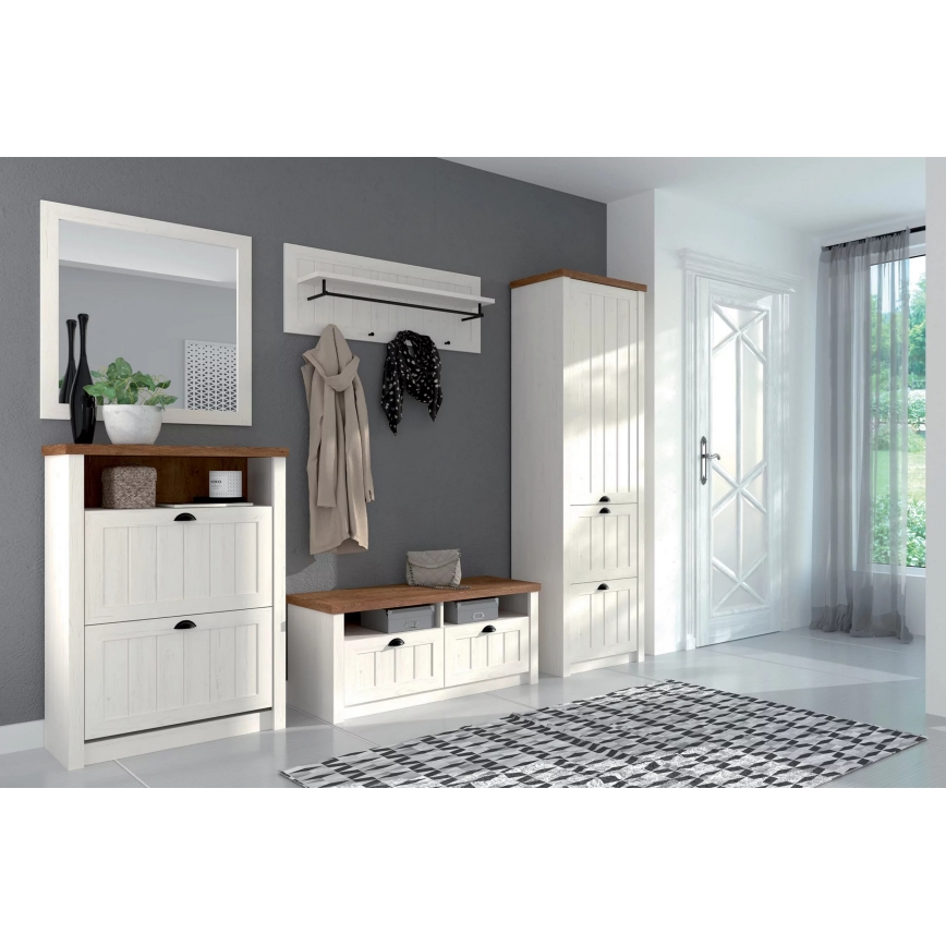 Zidni vješalica LEMAS 40x109 cm bijela