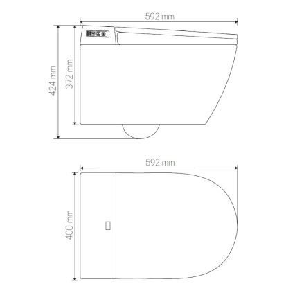 Zidni WC s bideom TISVILDELEJE 1600W/230V + WC sjedalo SoftClose + tipka za ispiranje SIGMA + podžbukni modul + izolacijska podloga + daljinski upravljač