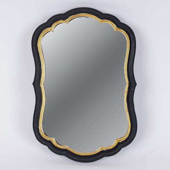 Zidno ogledalo 34,5x23,2 cm crna/zlatna