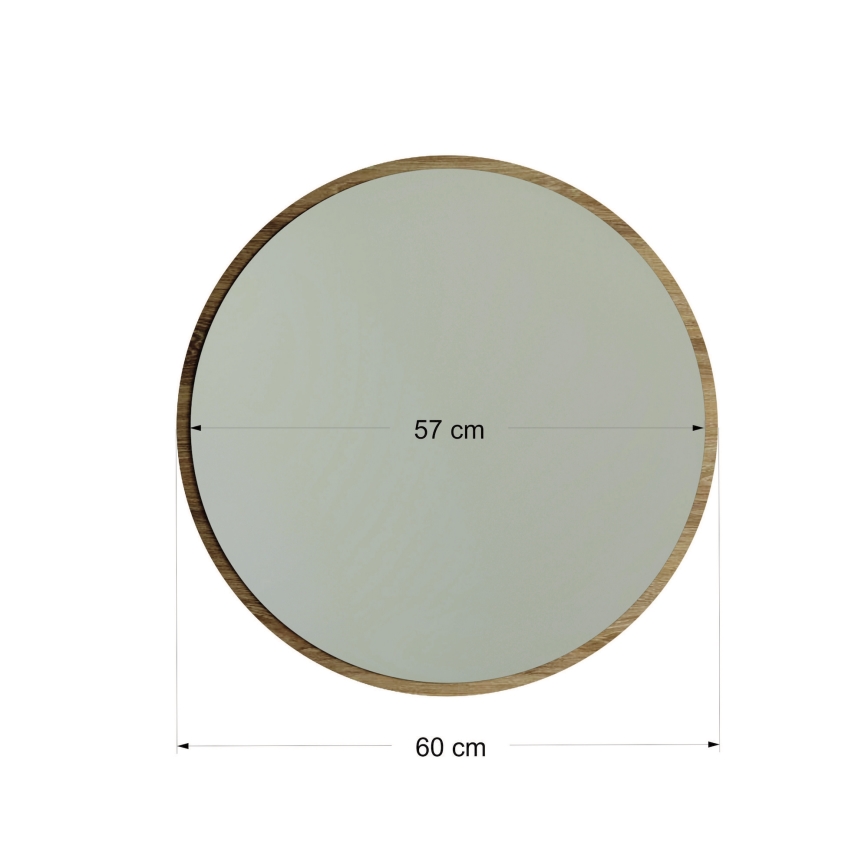 Zidno ogledalo AYNA pr. 60 cm smeđa