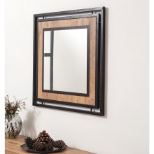 Zidno ogledalo COSMO 70x70 cm smeđa/crna