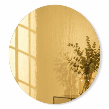 Zidno ogledalo HOUSEVITAMIN promjera 60 cm, zlatno