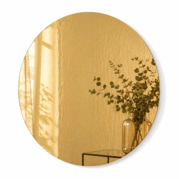 Zidno ogledalo HOUSEVITAMIN Ø 30 cm zlatno