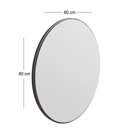 Zidno ogledalo OZZE pr. 60 cm crna