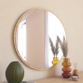 Zidno ogledalo OZZE promjer 60 cm smeđa