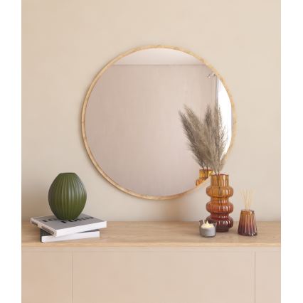 Zidno ogledalo OZZE promjer 60 cm smeđa