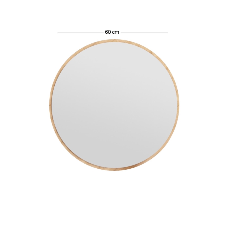 Zidno ogledalo OZZE promjer 60 cm smeđa