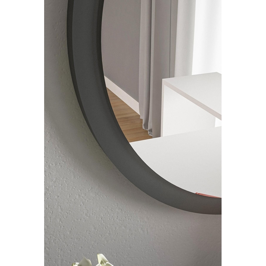 Zidno ogledalo promjera 45 cm crne boje