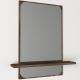 Zidno ogledalo s policom EKOL 70x45 cm smeđa