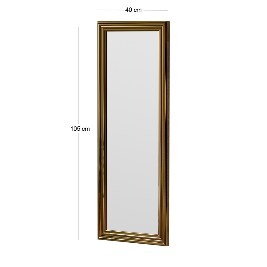 Zidno ogledalo SMOOTH 105x40 cm zlatna
