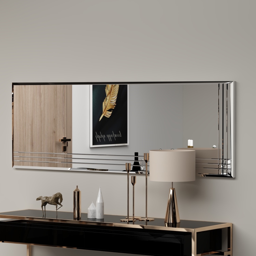 Zidno ogledalo TRIO 120x40 cm sjajni krom