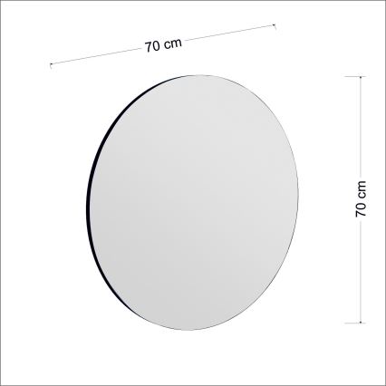 Zidno ogledalo ZEOS pr. 70 cm crna