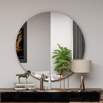 Zidno ogledalo ZEOS promjer 70 cm crna