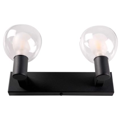 Zidno svjetlo za kupaonicu POLA 2xG9/5W/230V IP44 crno/prozirno