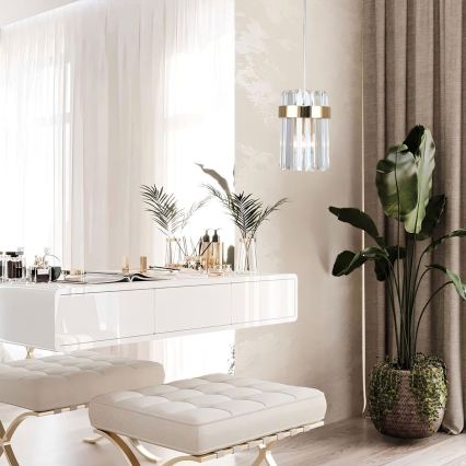 Zlatni luster na sajli VETRO 1xE14/10W/230V