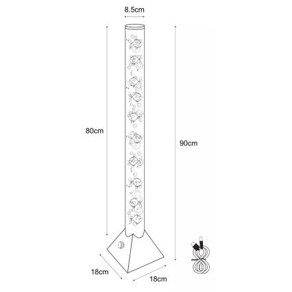 Zuma Line - LED RGB Podna lampa LED/3,6W/5V